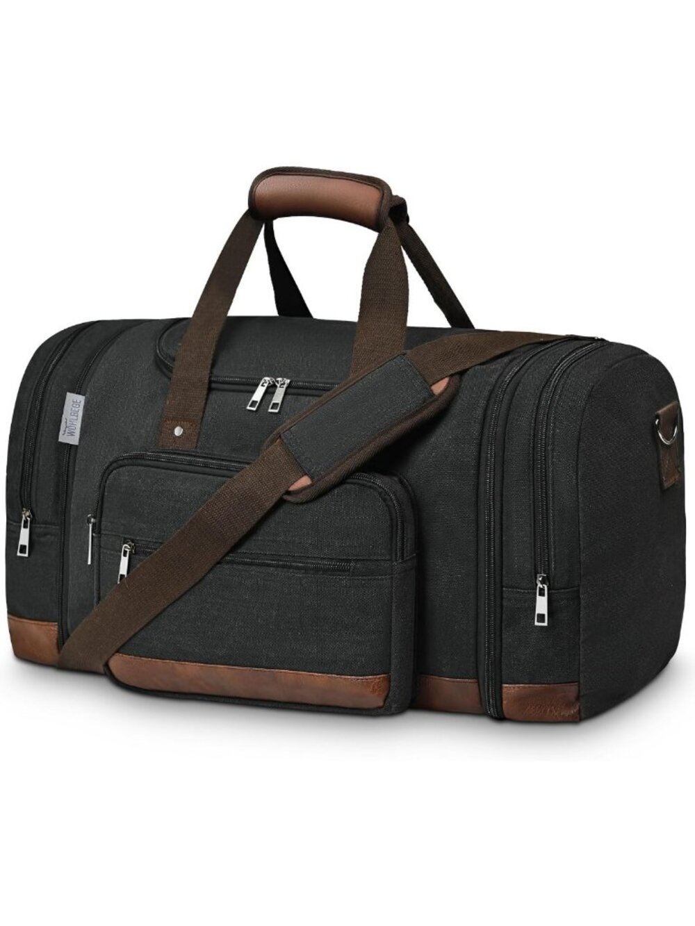 Expandable 50L Canvas Duffle Bag - Weekender Travel, Gym, Carry-On Essential